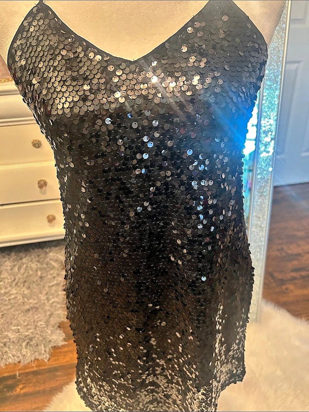 Express Sequin Mini Dress in Black Size XS NWT